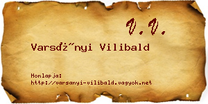 Varsányi Vilibald névjegykártya